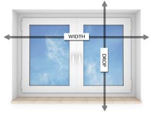 measure for roller window outside